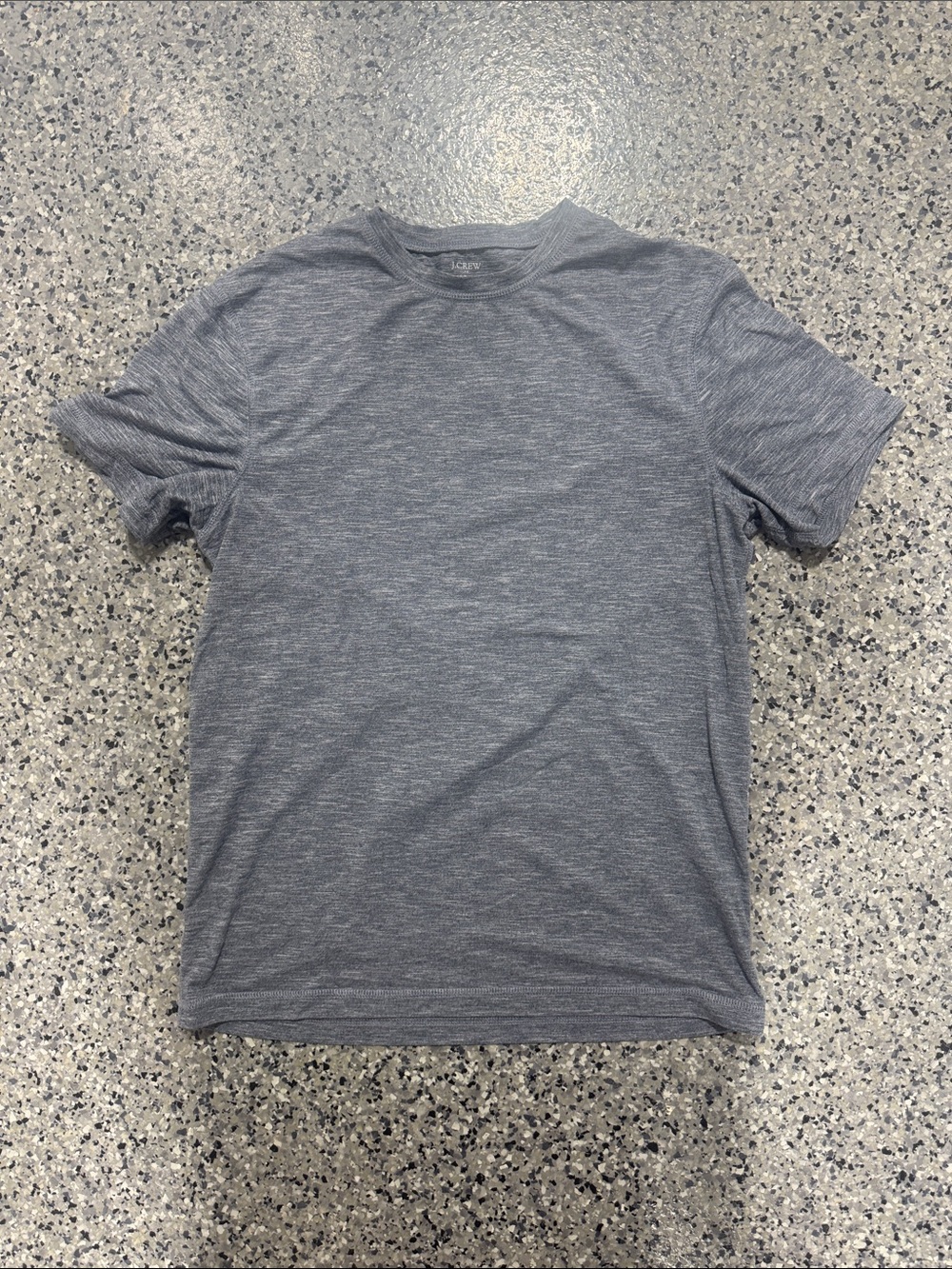J. Crew Men's Heathered Blue-Gray Short Sleeve Crewneck Tee